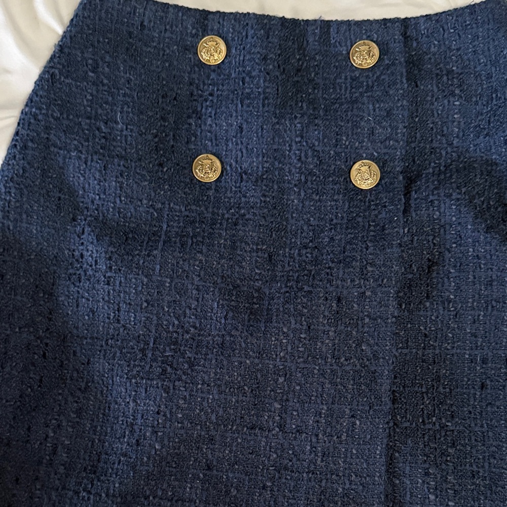 Woven Loft Navy Blue Skirt with Gold Buttons - Picture 3 of 3